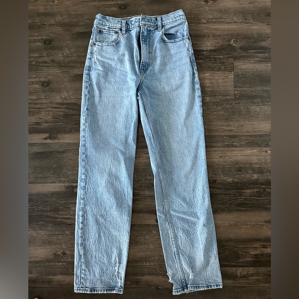 abercrombie 90s ultra high rise straight jeans